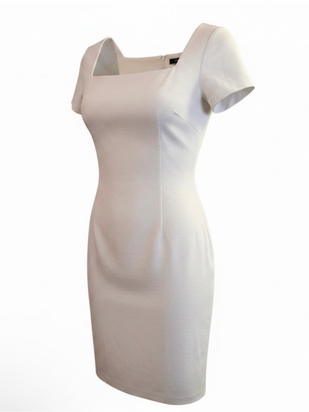 Banana Republic White Square-Neck Midi Sheath Dress Sz 8 EUC